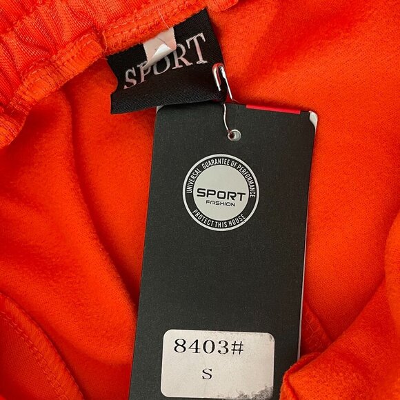 Sport Fashion Pull On Heat Gear Track Pants w Side Stripe Orange White Sz S NWT - Picture 10 of 12